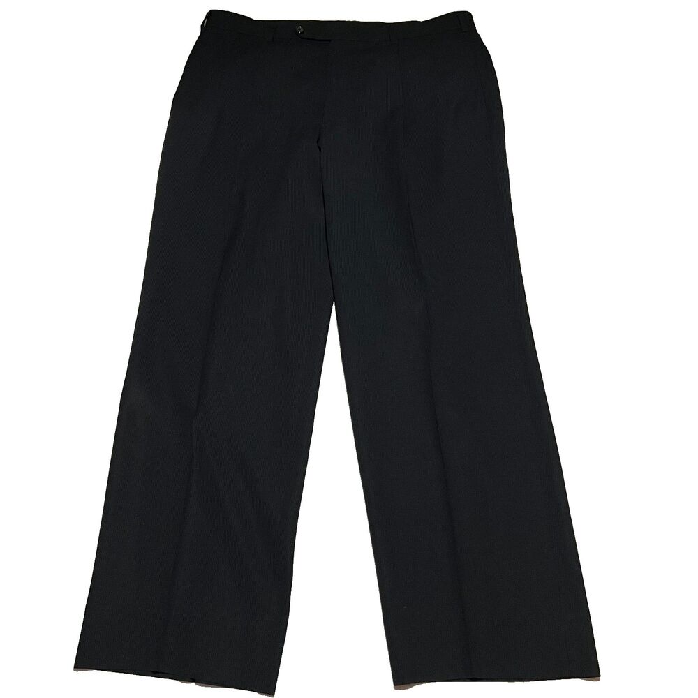 Brooks Brothers BrooksCool Black Wool Blend Dress Pants Slacks Trousers W35 L29